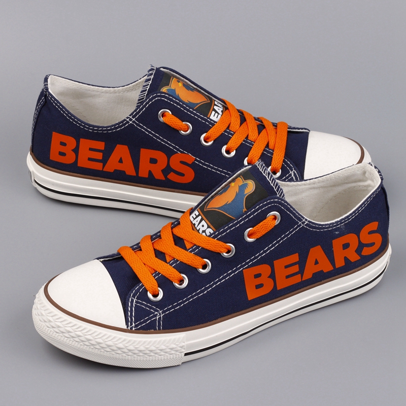 Women's Chicago Bears Repeat Print Low Top Sneakers 002 Women's Chicago Bears Repeat Print Low Top Sneakers 002